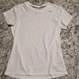NIKE Womens Dri-FIT Cotton Training T Shirt White